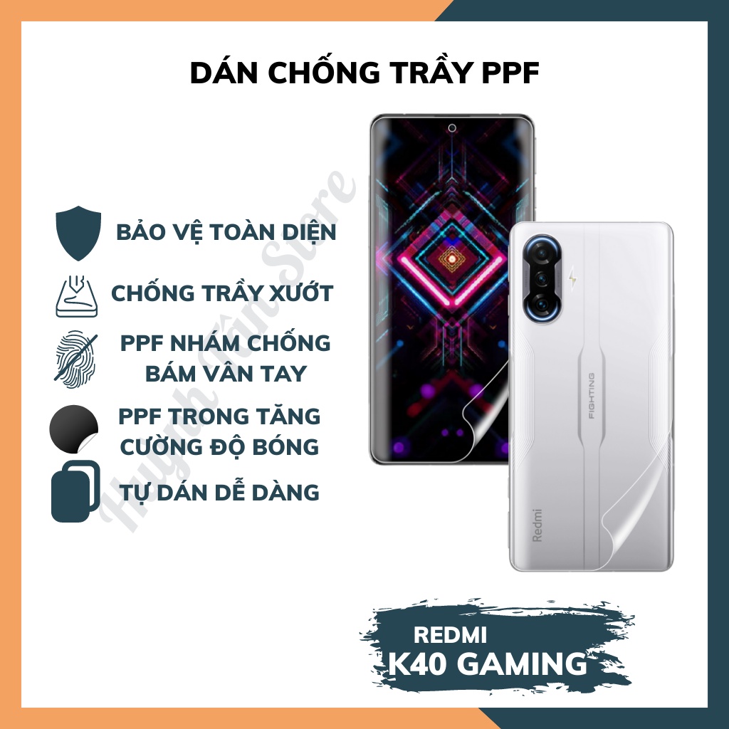 Dán dẻo PPF redmi k40 gaming trong suốt hoặc nhám chống bám vân tay bảo vệ điện thoại mua 1 tặng 1 huỳnh tân store