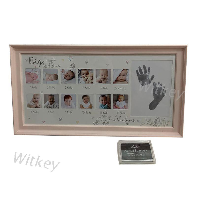 Khung ảnh lưu giữ kỉ niệm tay chân cho bé 12 tháng tuổi độc đáo chất liệu nhựa PVC