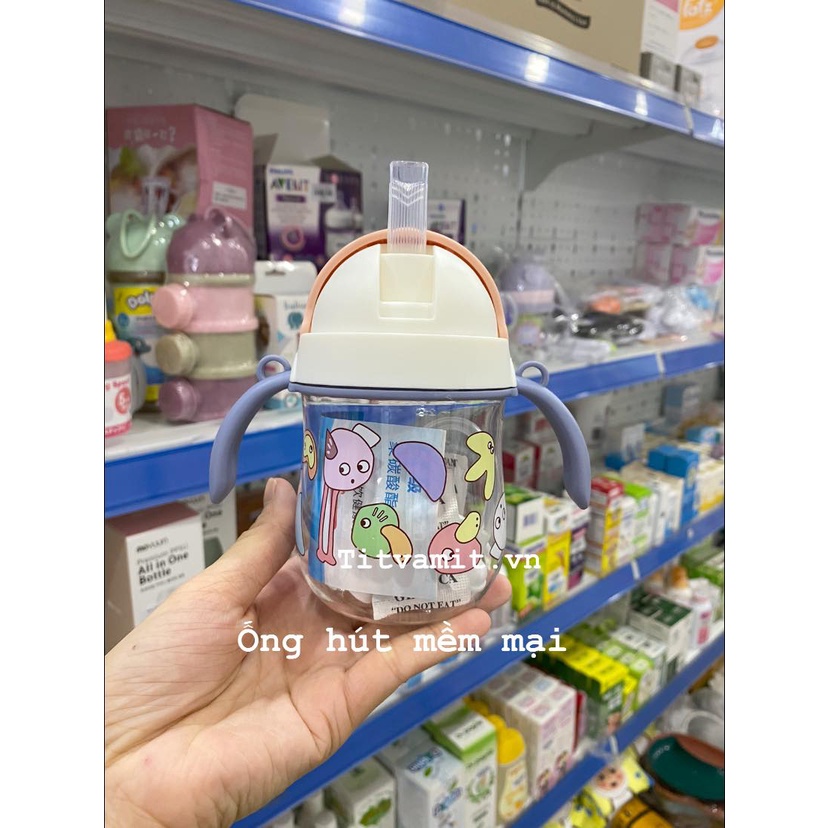 [Chống Sặc] Bình tập uống nước hình lợn, bình tập hút cho bé