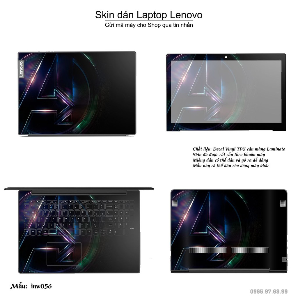 Skin dán Laptop Lenovo in hình Inifinity War (inbox mã máy cho Shop)