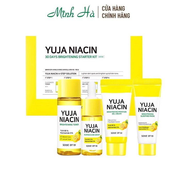 Set mini Some By Mi Yuja Niacin 30Days Brightening Starter Kit dưỡng sáng da mờ thâm nám