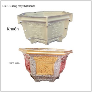 ❂♟Khuôn chậu hoa xi măng lục giác Châu Âu loại dày cây cảnh nhựa mẫu mới tự làm