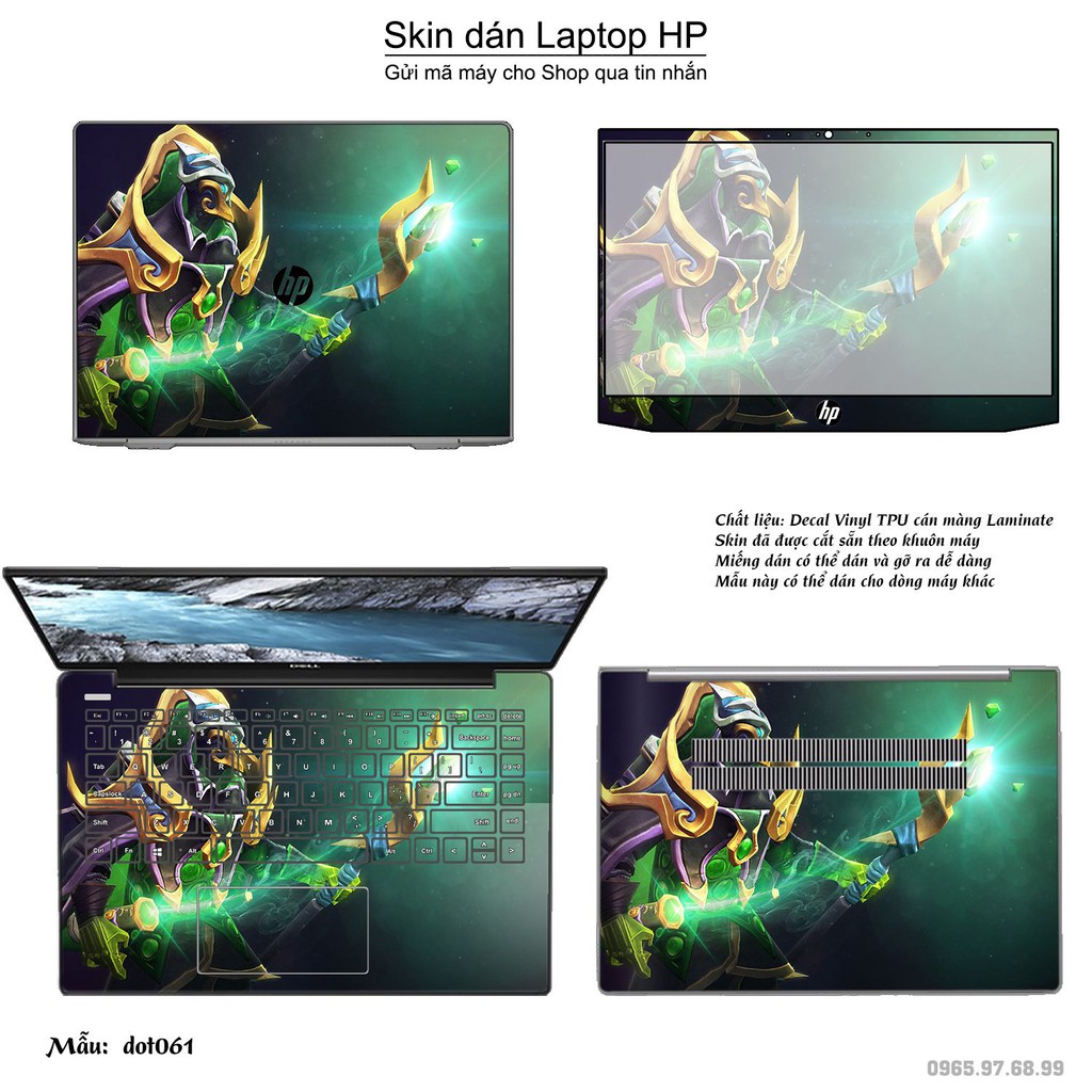 Skin dán Laptop HP in hình Dota 2 nhiều mẫu 10 (inbox mã máy cho Shop)