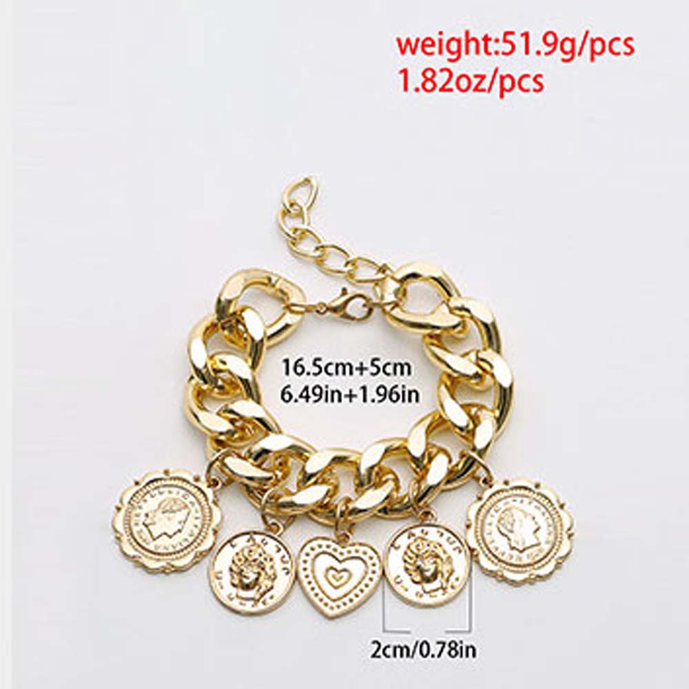 Vòng tay trang trí mặt hình đồng xu thời trang