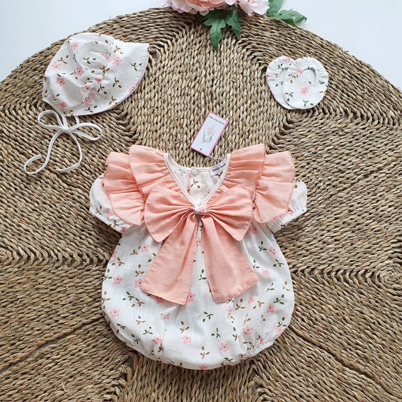 Body cộc tay nơ to xinh xắn cho bé yêu