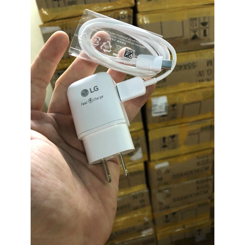 Bộ Củ sạc+cáp nhanh fast charge Zin hãng LG V10 V20 V30 G4 G5/G30/G40.... Fast Charge