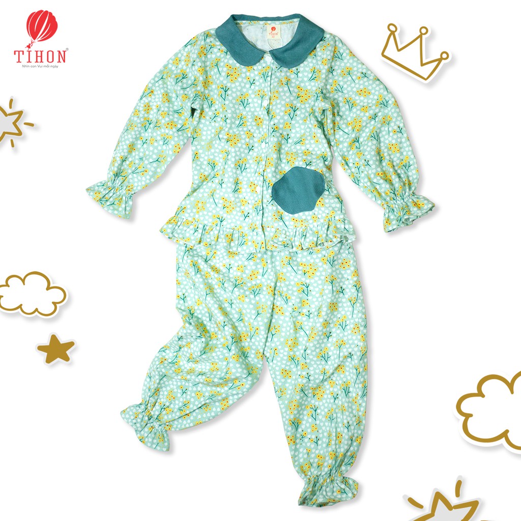 Bộ Đồ Ngủ Pijama Cho Bé Gái TIHON Chất Liệu Ấm Áp Cao Cấp I SET060805