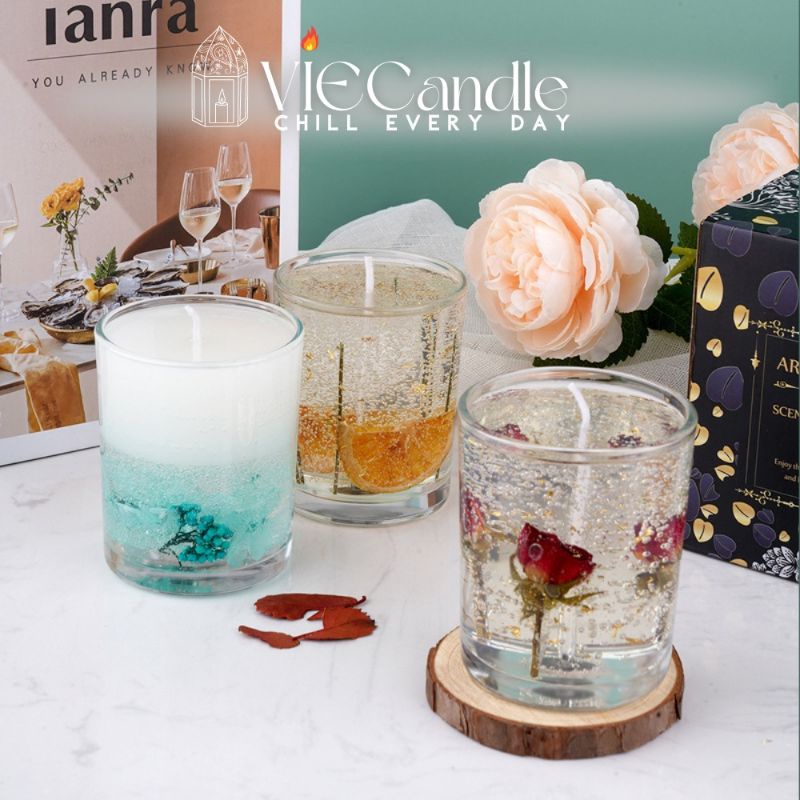 Nến Thơm Thạch Hoa Tinh Dầu Hương Liệu, Sáp Gel Hương Thơm Hoa Quả Khô Cao Cấp Tự Nhiên