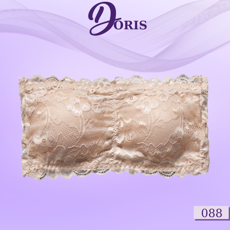 Áo lót ngực cúp ngang dạng bra phối ren hoa siêu xinh DORIS - 088