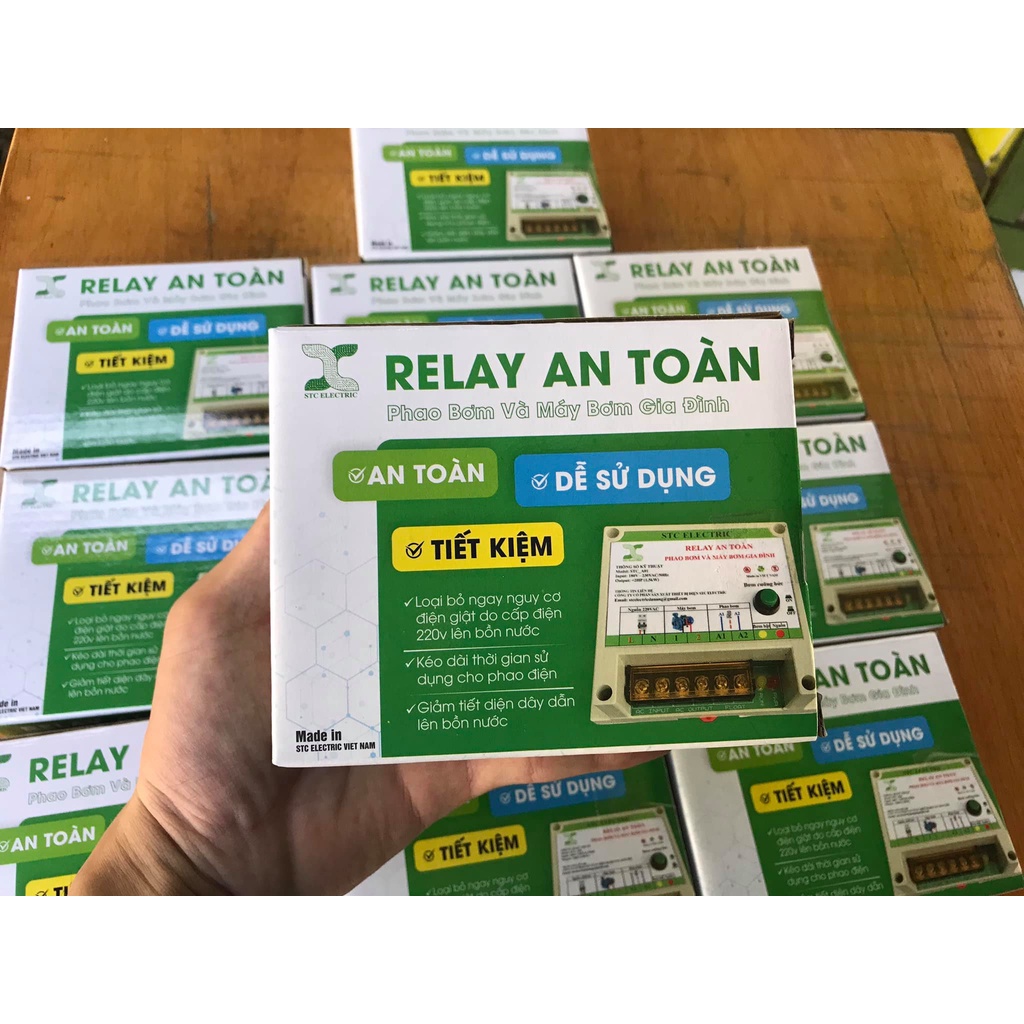 Rơ le an toàn cho phao điện, phao điện 12v, rơ le an toàn phao điện CHÍNH HÃNG STC ELECTRIC