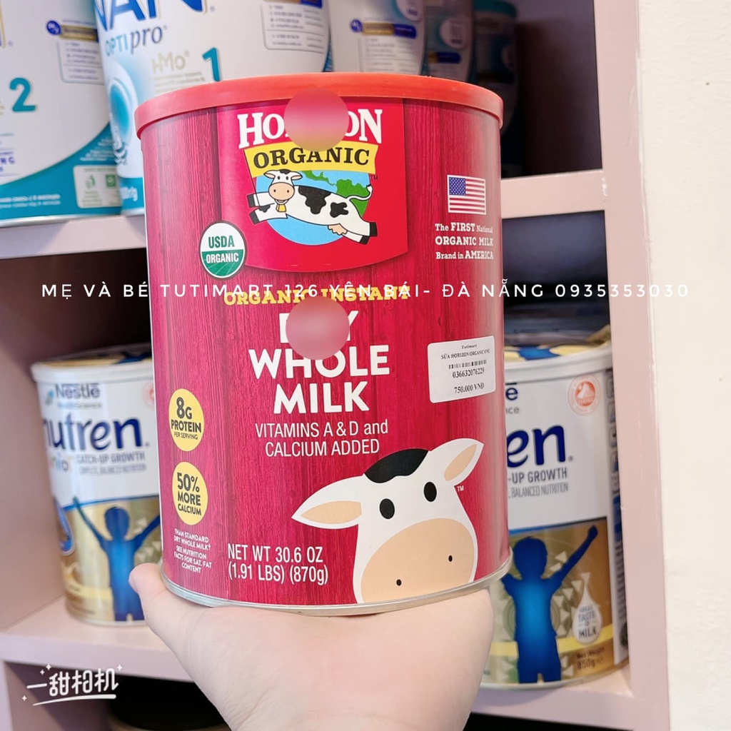 Sữa Horizon Organic Dry Whole Milk - Sữa Tươi Dạng Bột Hữu Cơ Organic Horizon 870gr