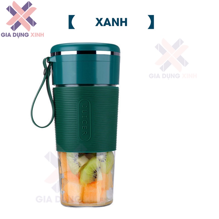 Máy Xay Sinh Tố Mini Cầm Tay JUICER 300ml Sạc USB, Máy Ép Trái Cây Mini 6 Lưỡi Cao Cấp