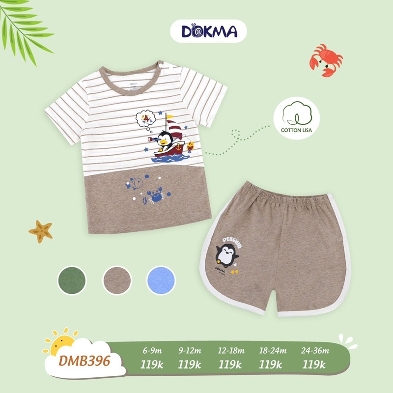 Bộ cộc tay Dokma bé trai DMB396