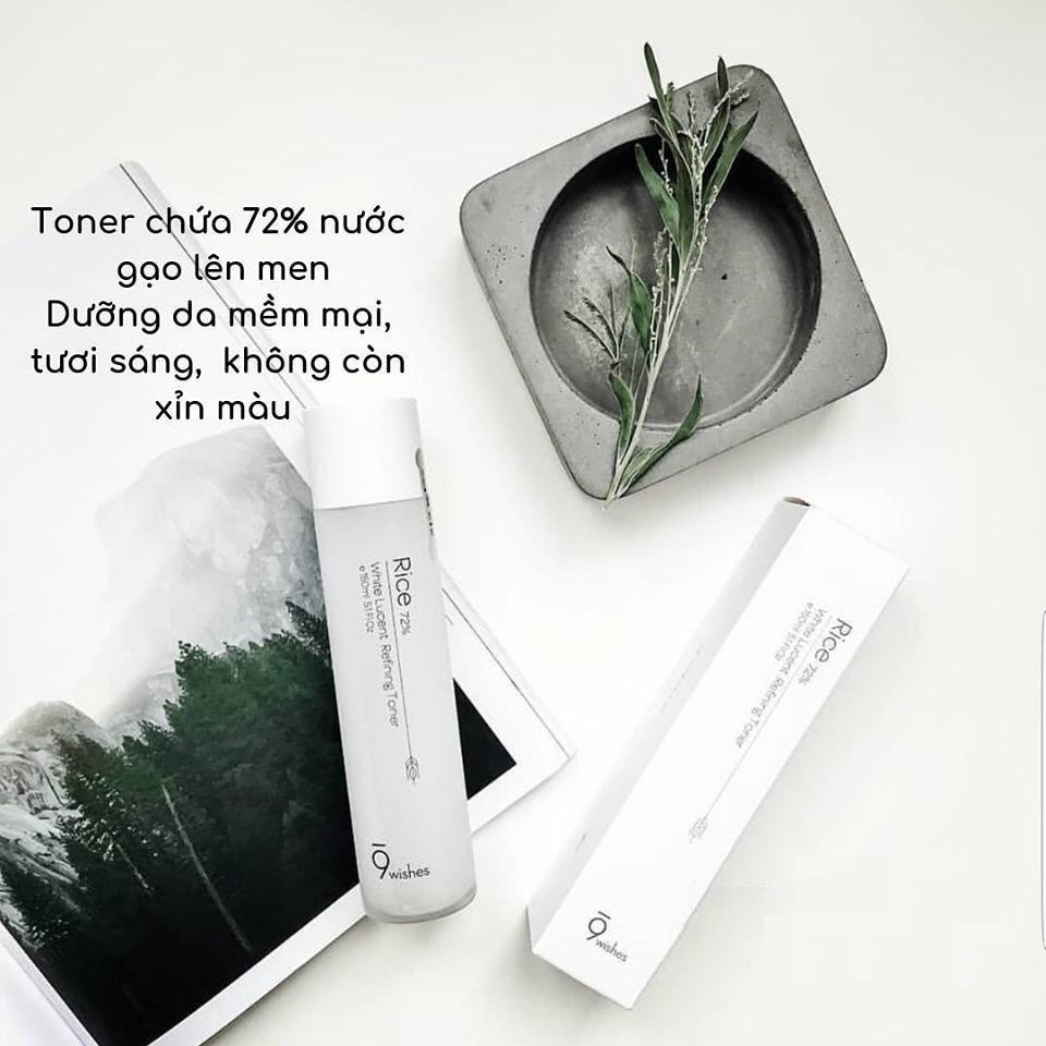 Bộ 3 sản phẩm Làm Sạch Sâu, Se Khít Lỗ Chân Lông, Dưỡng Trắng Da 9 Wishes ( SRM 120g + Toner 150ml + SR 50ml)