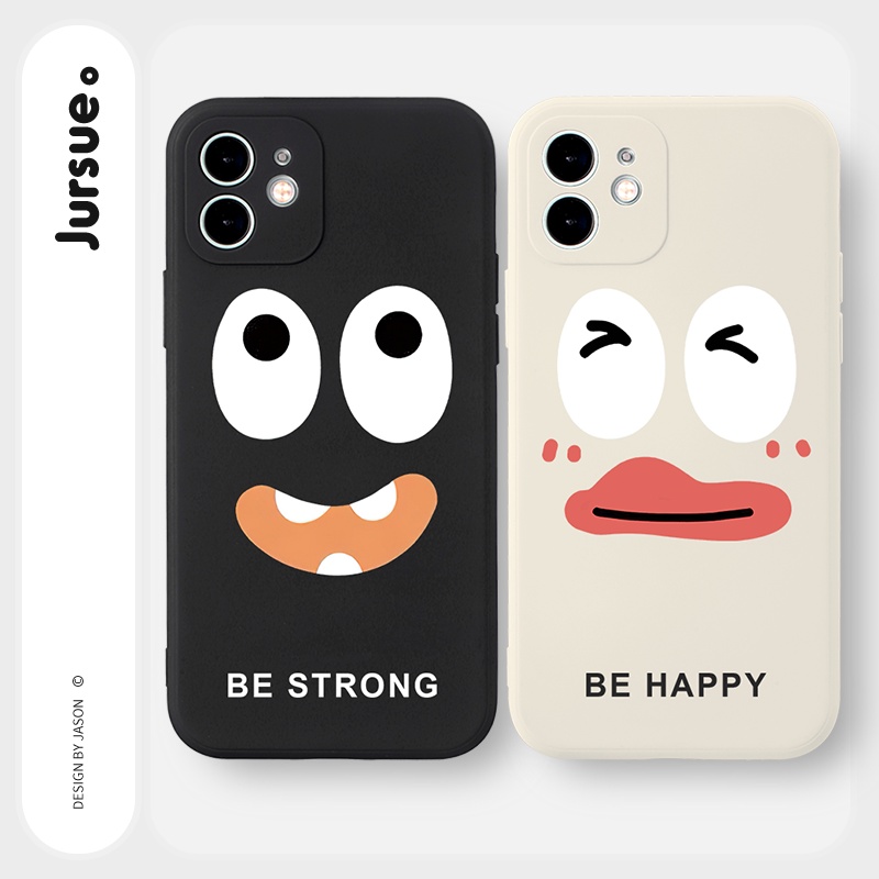 Ốp lưng JURSUE hoạt hình cặp đôi dễ thương đẹp Cho iPhone 14 13 12 11 Pro Max SE 2020 X XR XS 8 7 ip 6S 6 Plus kute Y2146
