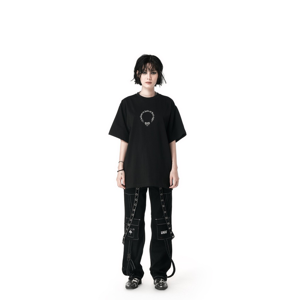 DOUBLE WAIST PANTS - BLACK - UNIQ - Quần hai cạp UNISEX