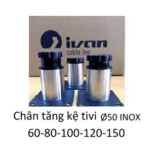 Chân kệ tivi inox  IVAN đế tăng nhựa Ø50