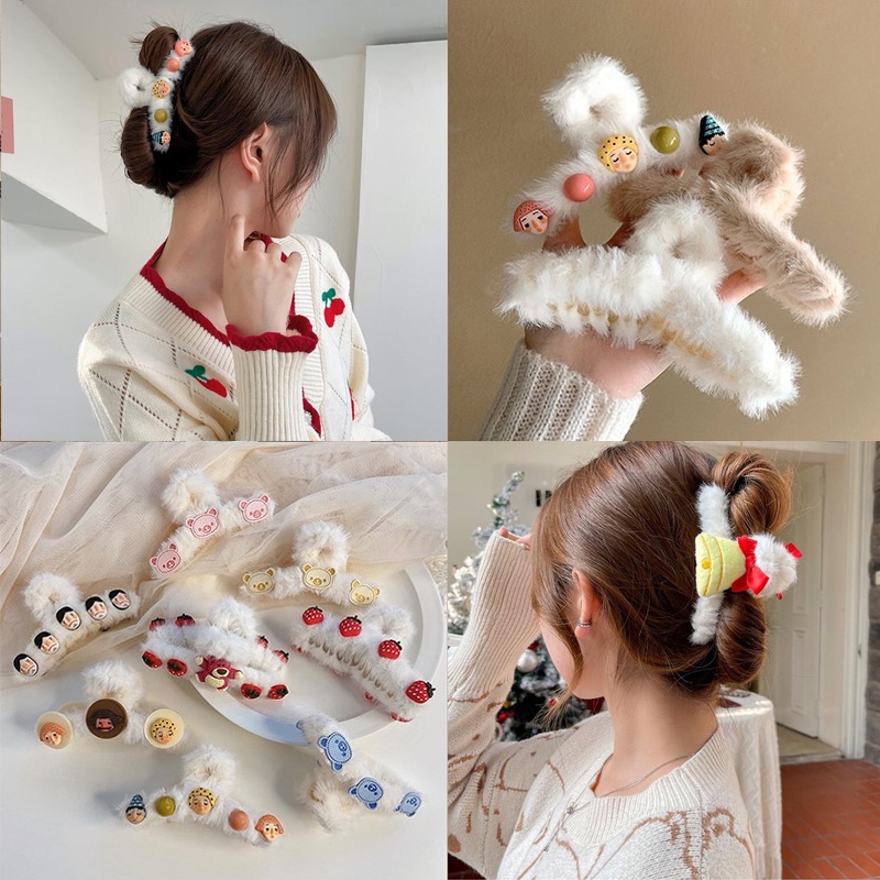 Kẹp Tóc Lông Nhung Hàn Quốc Dễ Thương Thời Trang Thu Đông