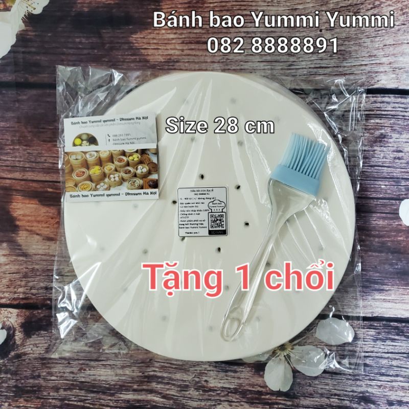 Giấy nến tròn đục lỗ dùng cho NCKD và xửng hấp size 28cm - set 400 tờ