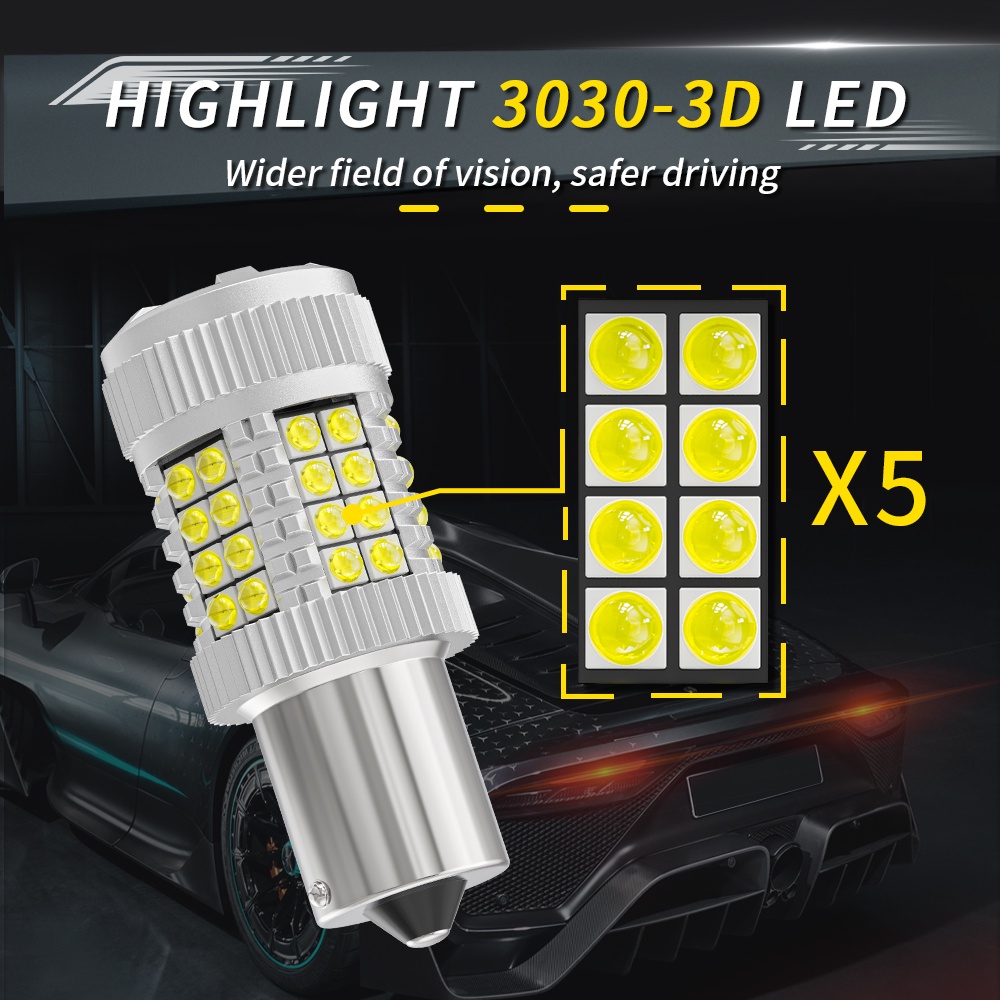 Set 2 Đèn Xi Nhan Siêu Sáng Canbus 1156 BA15S P21W 1157 BAY15D P21-5W T20 7440 W21W 7443 W21-5W T25 3157 LED 3030 40SMD Cho Xe Hơi