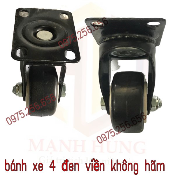 Bánh Xe 4 đen viền không phanh