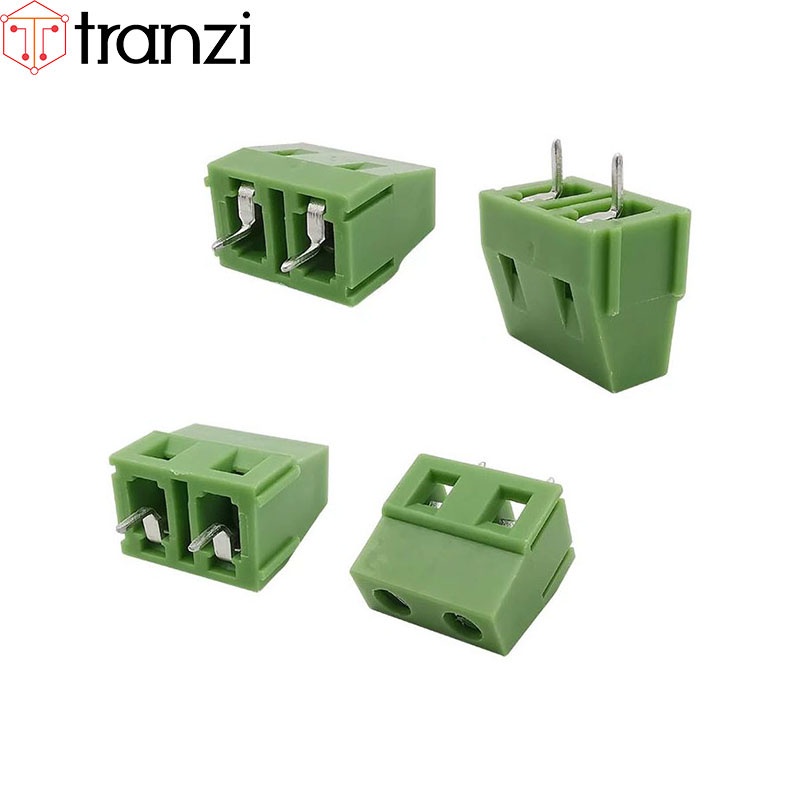 Cầu đấu 5.0mm KF128 5 2P chân cắm thẳng xanh - túi 10 cái