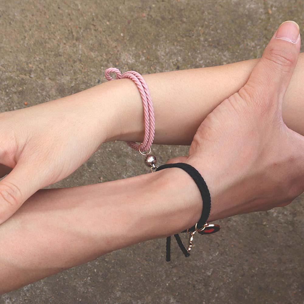 VANES1 Set 2 Vòng Tay Mặt Kim Loại Hình Chó Mèo Thời Trang Cho Cặp Đôi