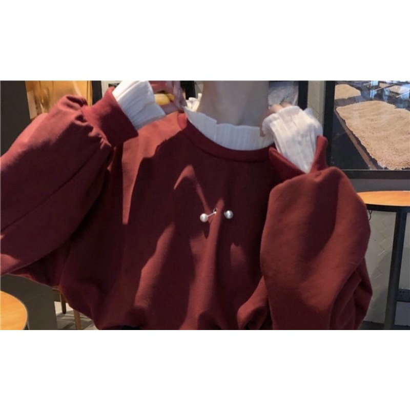 ÁO LEN ĐỎ,ÁO LEN CỔ VOAN MẶC TẾT CỰC XINH🧧🧧🧧O | BigBuy360 - bigbuy360.vn