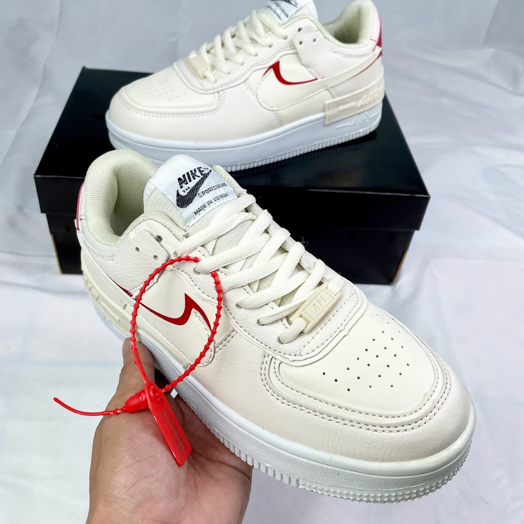 Giày sneaker thể thao nữ, Shadow trắng phối kem Hot Trend 2021, Full Box tặng vớ, bảo hành 6 tháng