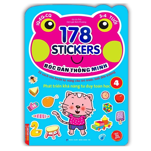 Sách - 178 sticker (quyển 4) Bóc dán hình thông minh phát triển khả năng tư duy toán học IQ EQ CQ (3-4 tuổi)