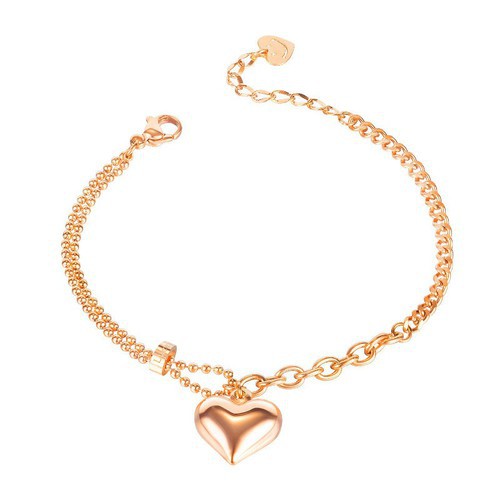 Lắc Tay Trái Tim Titan Ko Đen TT 3430