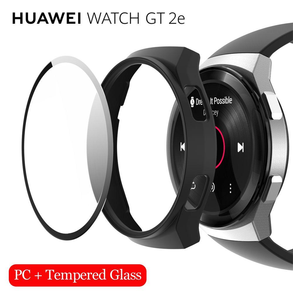 BTLIMER Ốp Bảo Vệ Bằng PC Cứng Siêu Mỏng Mặt Nhám Kèm Kính Cường Lực 9H Cho Đồng Hồ HUAWEI WATCH GT 2e 46mm