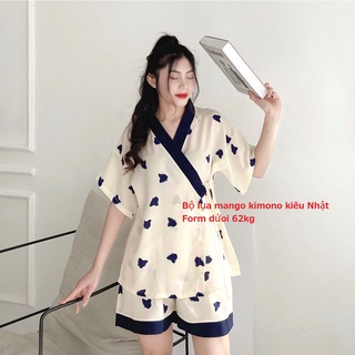 Bộ Pijama Kimono Lụa Mango Kiểu dáng sang trọng vải cao câp mềm mịn không bai xù.