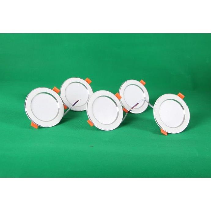 Combo 5 Đèn Led âm trần đổi màu 3w viền vàng, viền bạc, đèn mắt trâu, đèn phòng ngủ, đèn trang trí