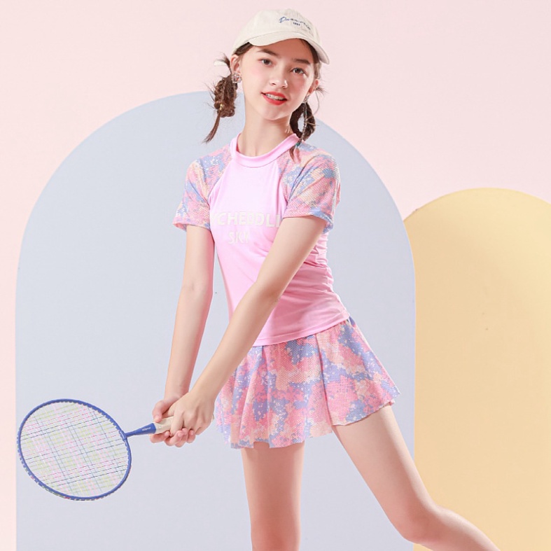 Đồ Bơi Bé Gái LUHAZO Bikini 2022 kín đáo Phong Cách Hàn Quốc Cho Bé