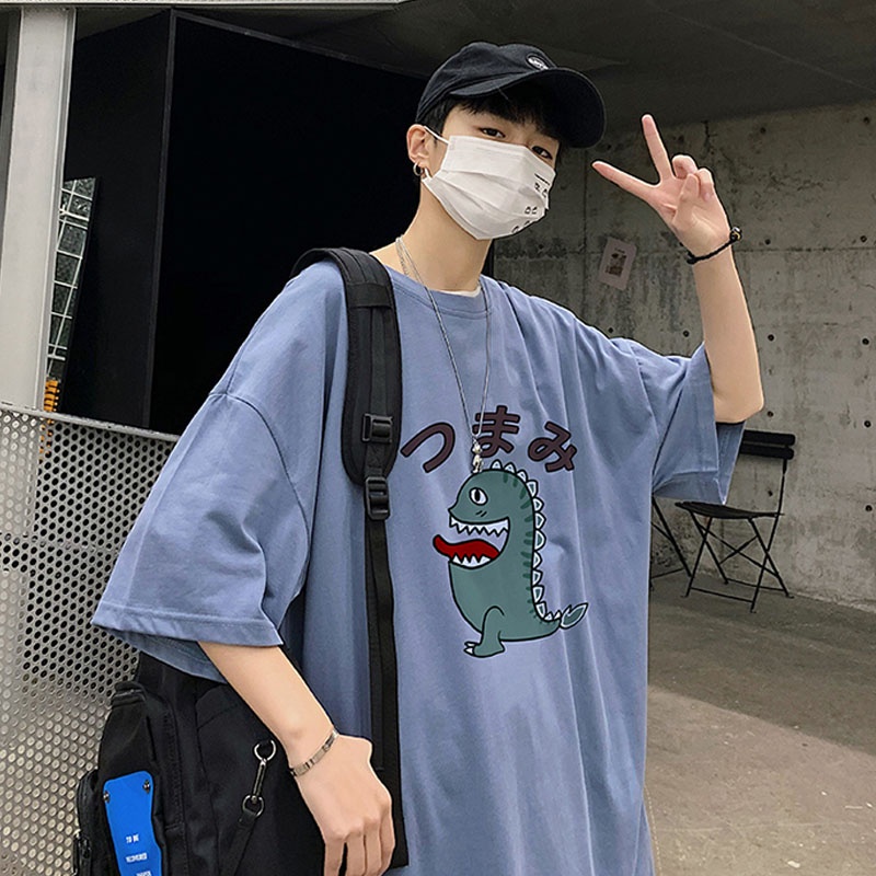 Áo Thun Cotton Tay Ngắn In Họa Tiết Hoạt Hình Thời Trang Dành Cho Nam Size M-8XL