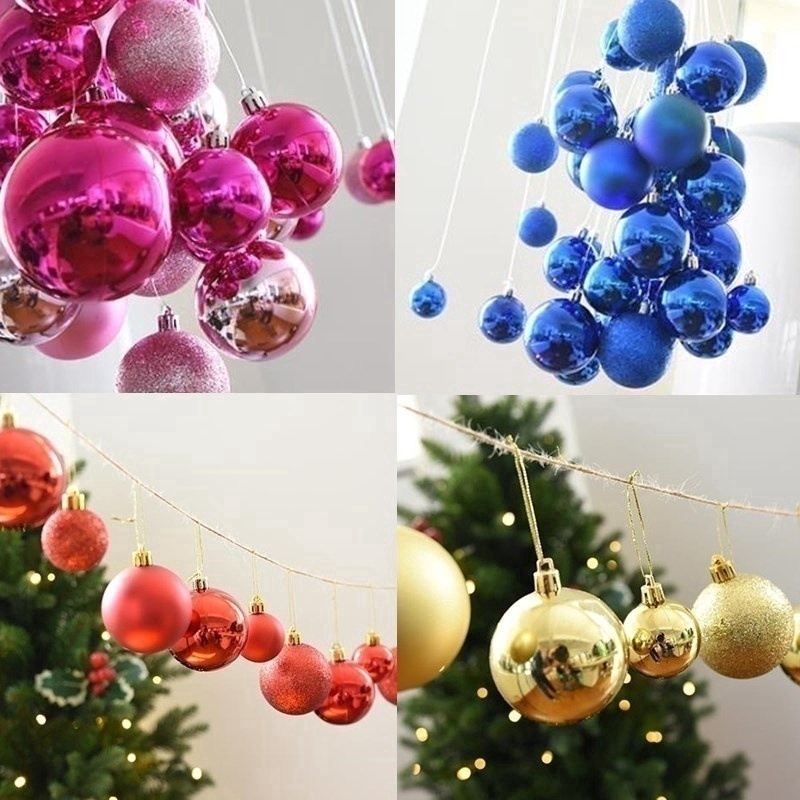 Set 24 Quả Châu Trang Trí Thông Noel