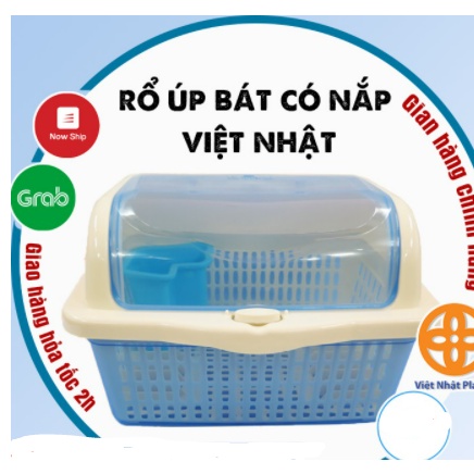 Rổ úp bát có nắp Việt Nhật, Kệ úp chén bát nhà bếp MS:5568