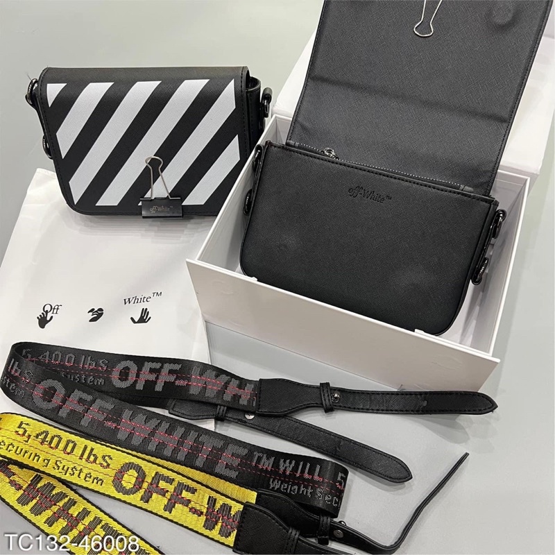 Túi đeo chéo unisex sọc đen trắng LA 2022 on web fullbox