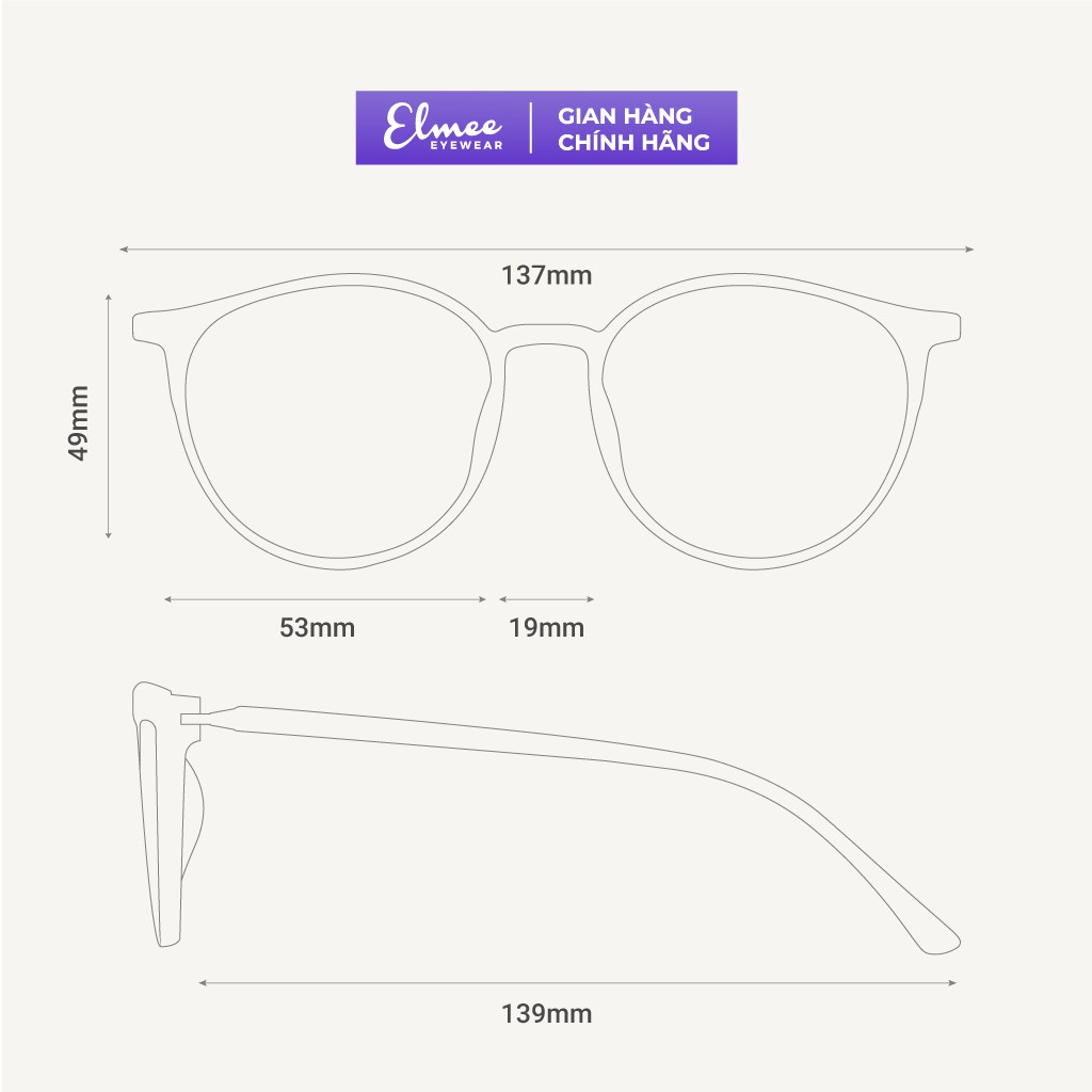 Gọng kính cận tròn dẻo siêu xinh Elmee form vừa - nhiều màu, dành cho cả nam và nữ | BigBuy360 - bigbuy360.vn