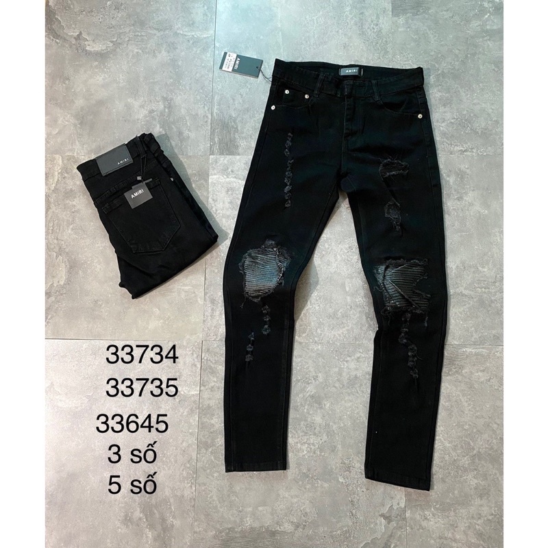 [Có video]Quần Jean Nam AMR Vá Da Vá LV Vá Thỏ Xịn Xò - Quần Bò Nam Vá Siêu Hót