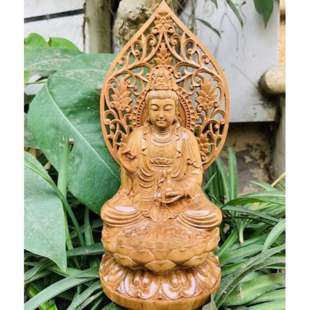 Tượng phật bà quan âm gỗ bách
