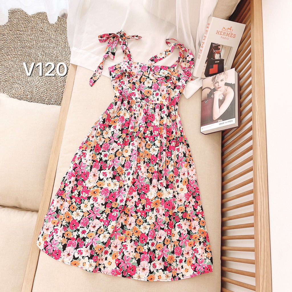 VÁY DÂY THÔ HOA MAXI CAO CẤP NỮ V120 | BigBuy360 - bigbuy360.vn