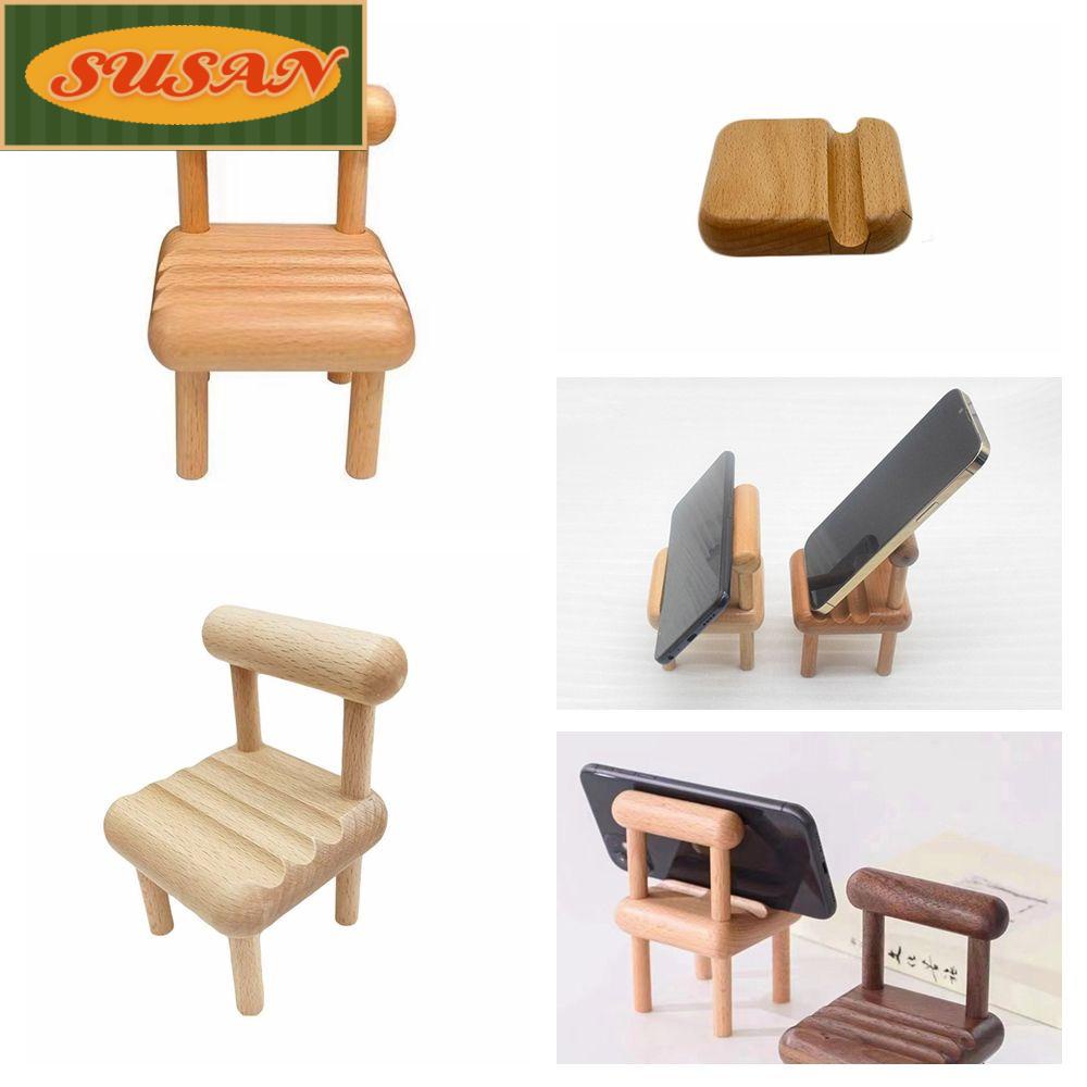 Phụ Kiện Trang Trí Giá Đỡ Điện Thoại Hình Ghế Gỗ Độc Đáo DIY