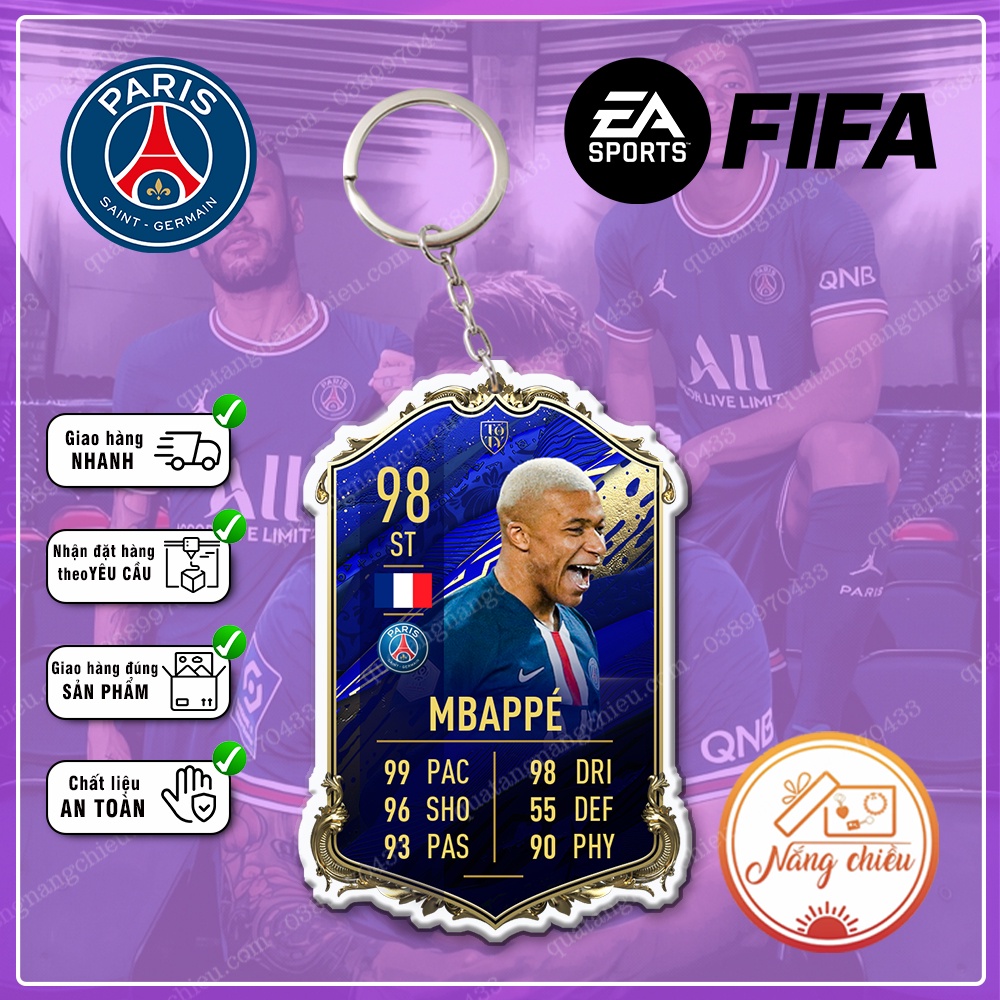 Móc khóa CLB Paris Saint-Germain - Thiết kế với mọi cầu thủ ☘️MÓC KHÓA THẺ CẦU THỦ