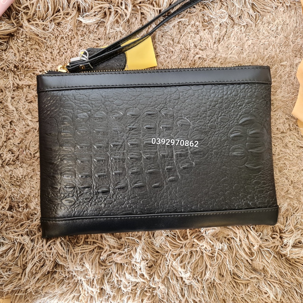 Clutch cầm tay nam da bò thật  - 100% da bò thật BH 1 năm sang trọng cho cánh mày dâu