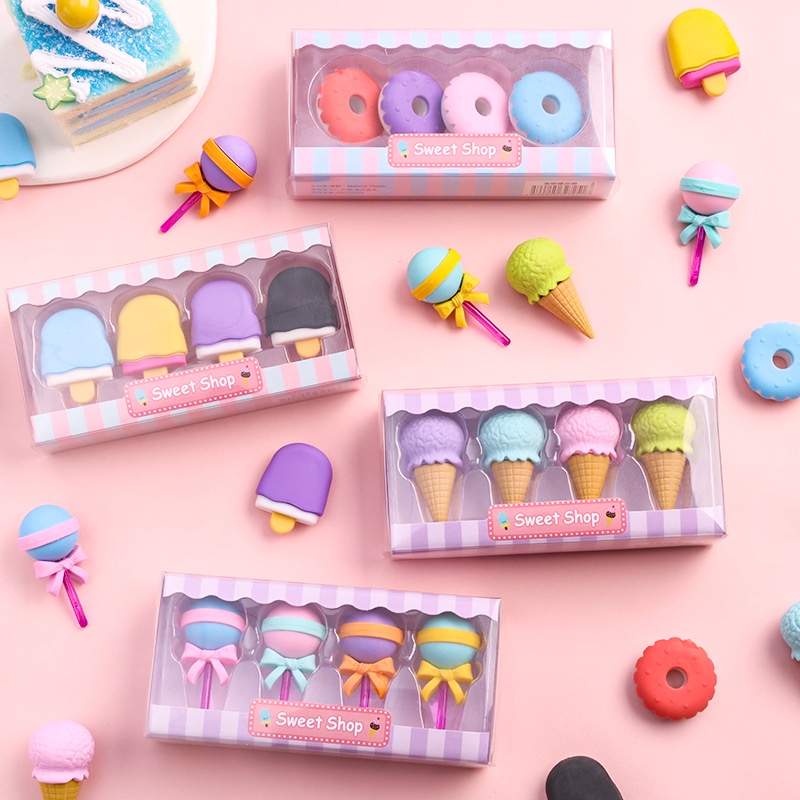 Set 4 Cục Tẩy Hình Kẹo Mút Dễ Thương