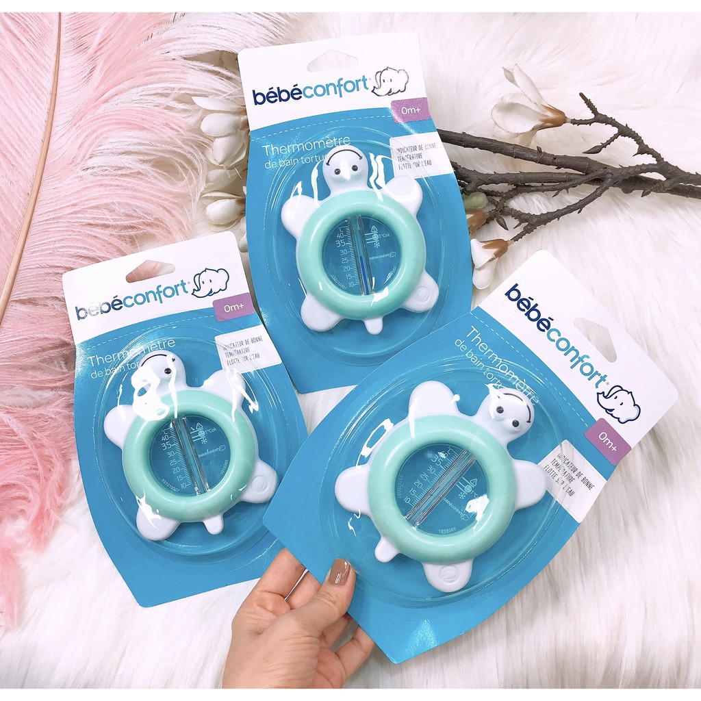 Đo nhiệt độ nước tắm hình rùa Bebe Confort chất liệu nhựa an toàn bộ phận đo nhiệt được làm bằng cồn an toàn