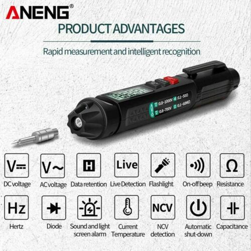 Bút thử điện kiêm đồng hồ vạn năng ANENG A3008 có kiểm tra trình tự pha điện 3 pha ABC