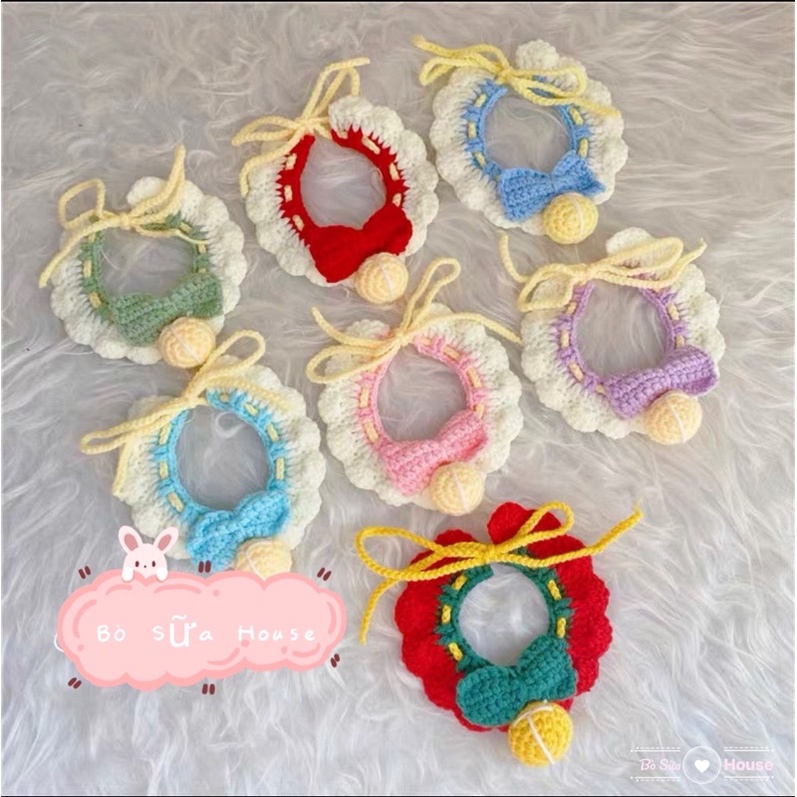Yếm len nơ cho mèo,cún,thỏ,….